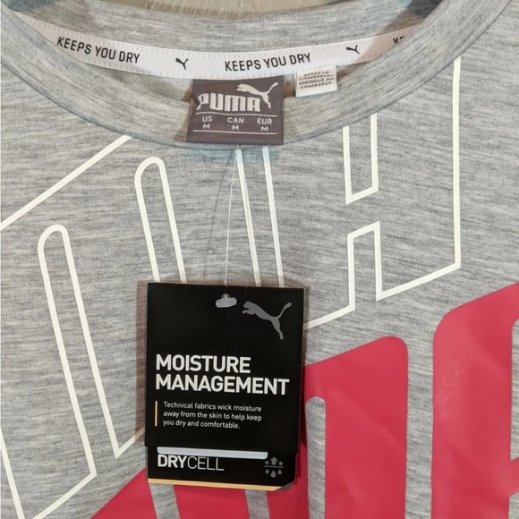 NWT PUMA Logo Heathered Grey Modern Sport Crew Relaxed Sweatshirt - Picture 3 of 4